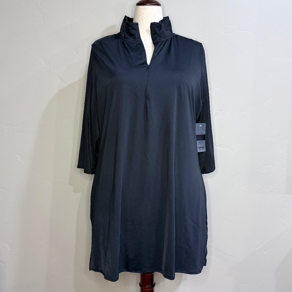 NWT Chlorine Resistant Plus Size Black Swim Tunic - Size 20 - Picture 1 of 6